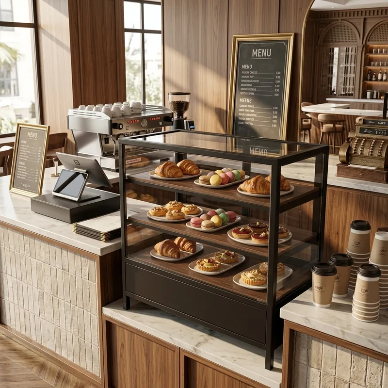 Rak Display Pastry Kaca