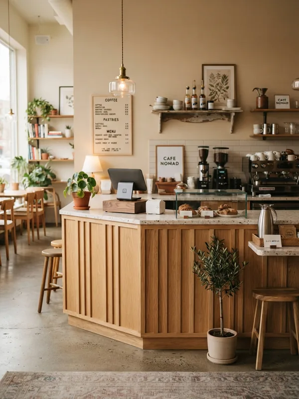 Meja Bar Counter dengan Display Case