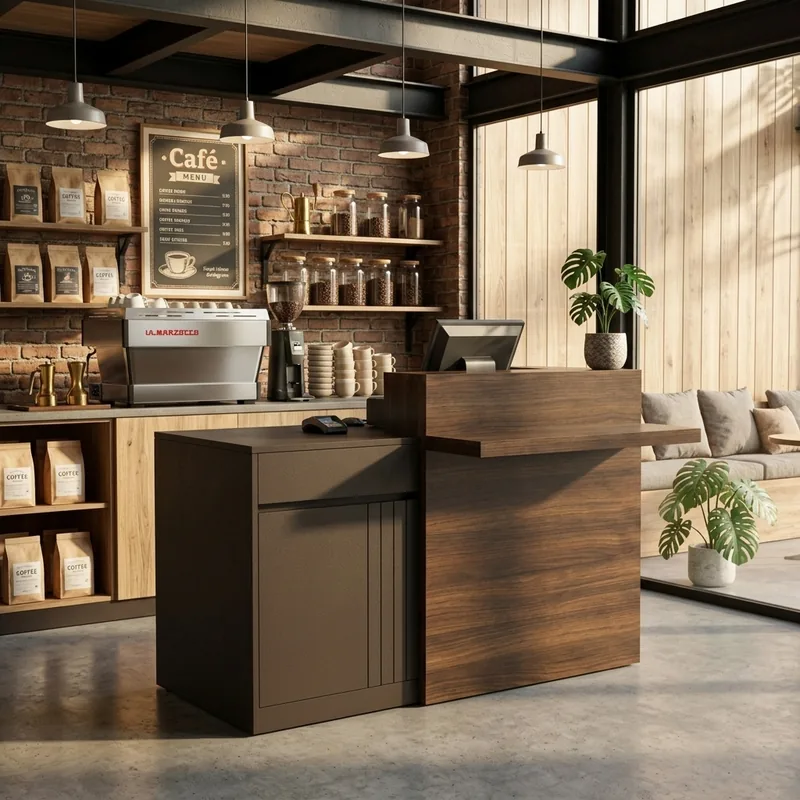 Meja Kasir Kayu Walnut